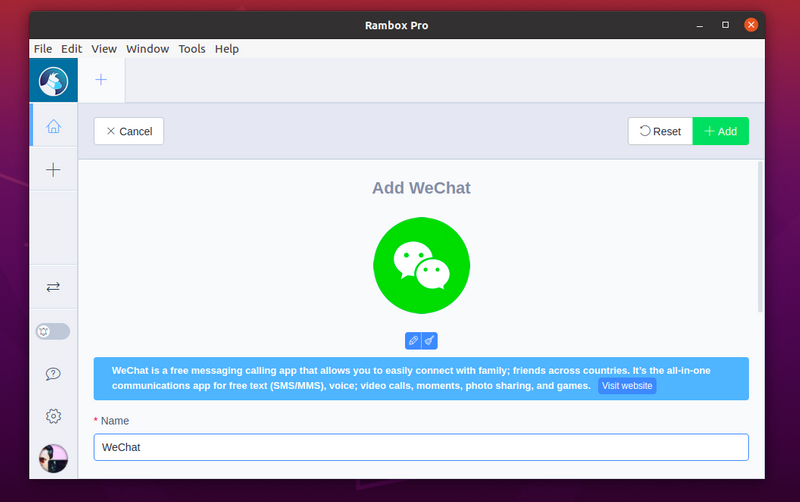 Install WeChat on Linux in Rambox Pro