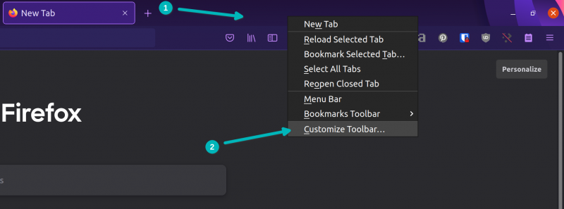 customize tool bar firefox