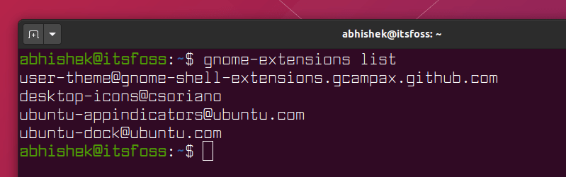 List GNOME Extensions