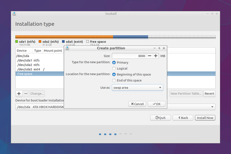 Lubuntu Swap Partition