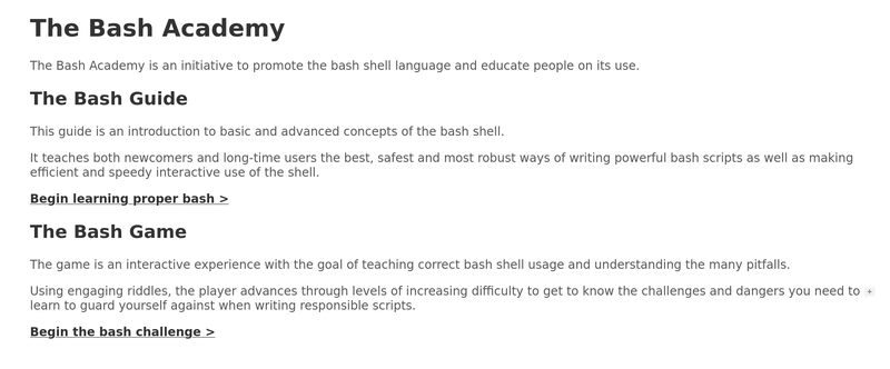 The Bash Academy