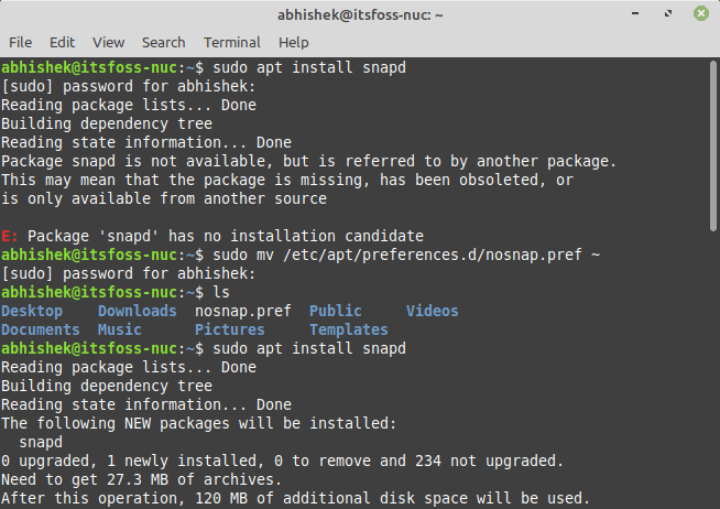 Enable Snap Support Linux Mint 20