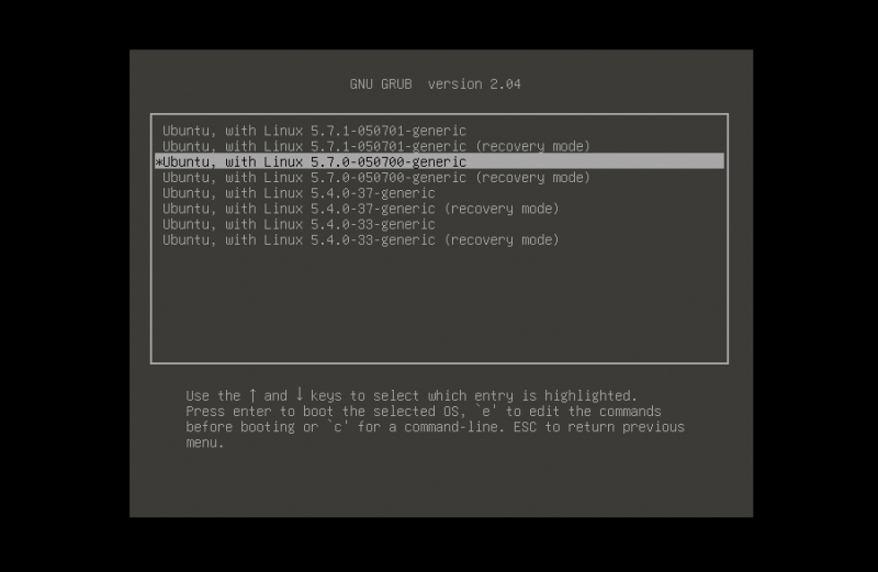 Boot into older Linux kernel in Ubuntu