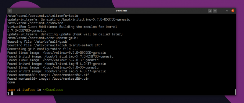 New kernel installed in Ubuntu