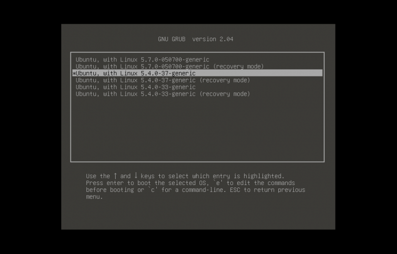 Boot into older Linux kernel version