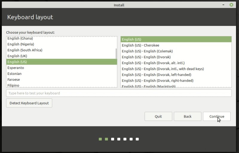 Keyboard Layout Selection Linux Mint