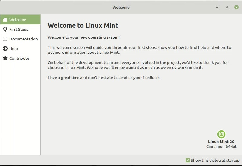 Welcome To Linux Mint 20