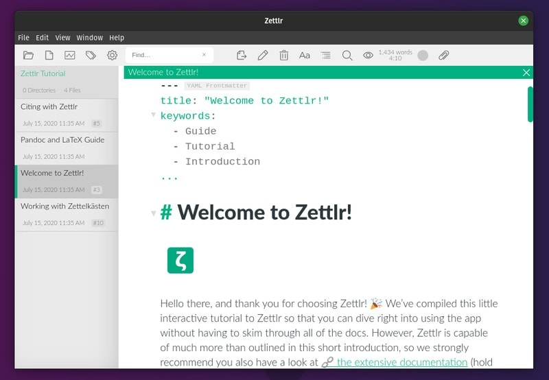 Zettlr Screenshot