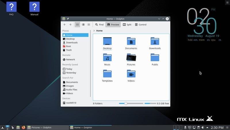 Mx Linux 19 2 Kde Filemanager