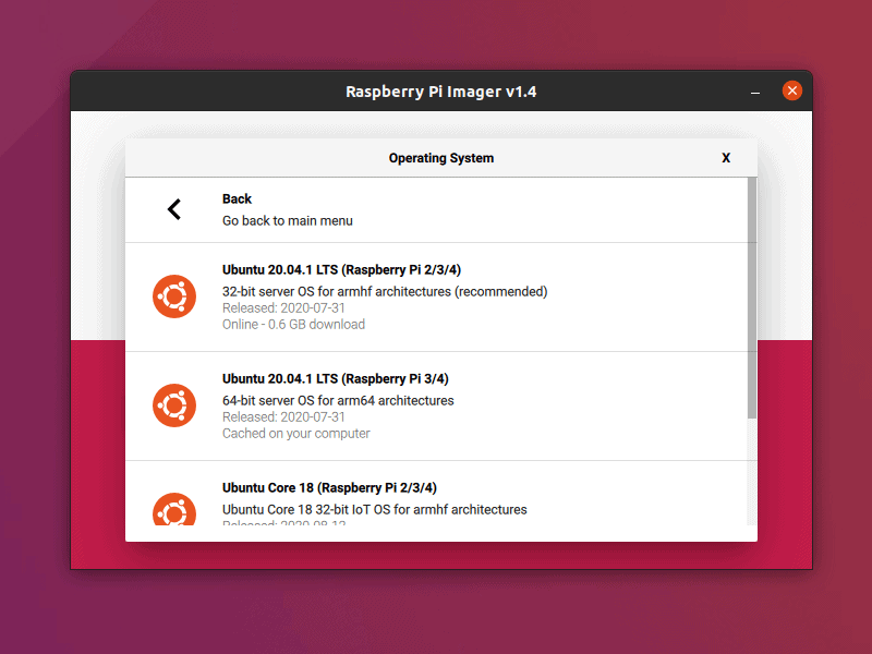 Raspberry Pi Imager Ubuntu Server