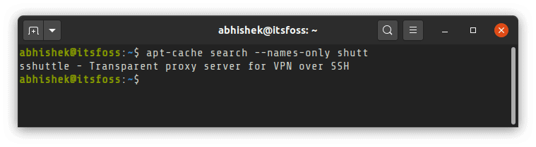 Apt Cache Search Names Only