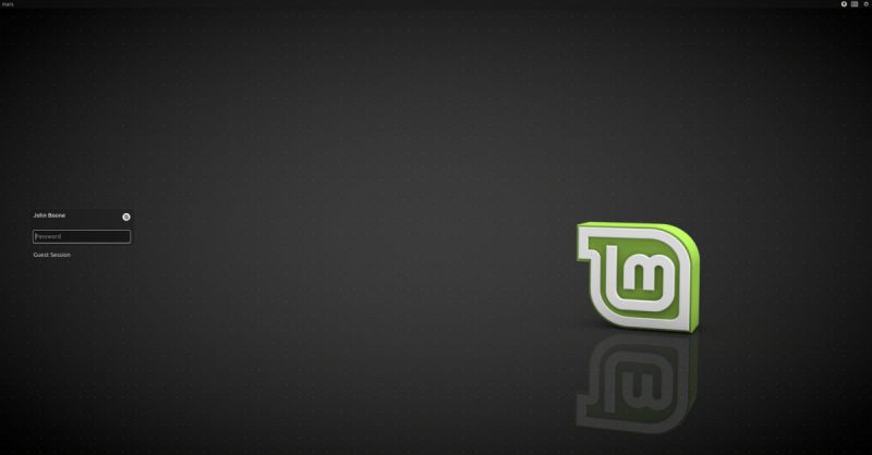 Linux Mint Login Screen