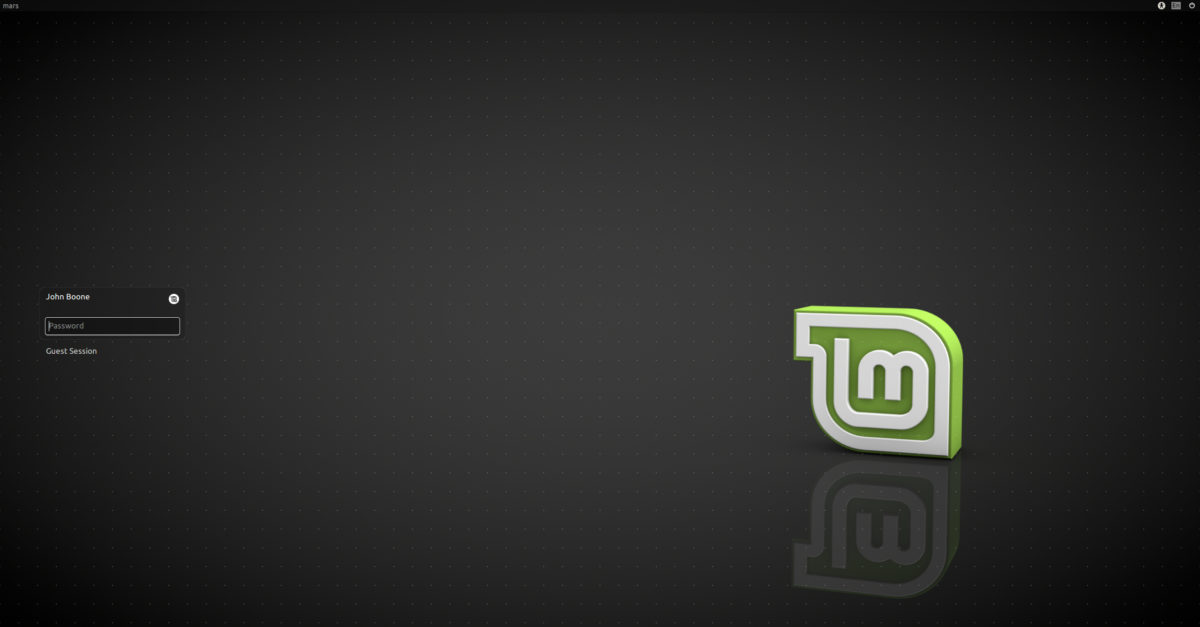 Schermata di accesso a Linux Mint basata su LightDM
