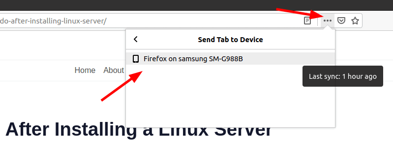 Send Tab Firefox