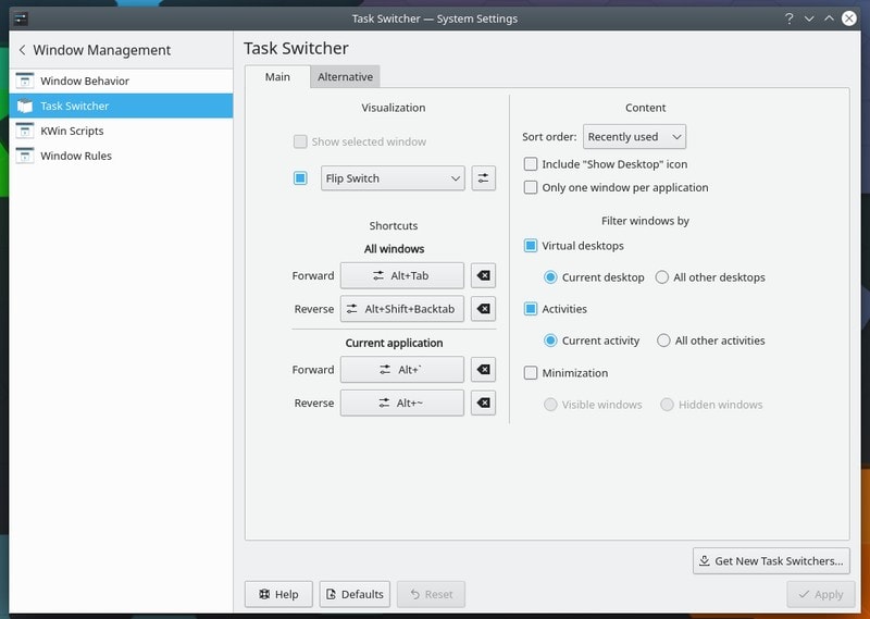 Kde Settings Task Switcher