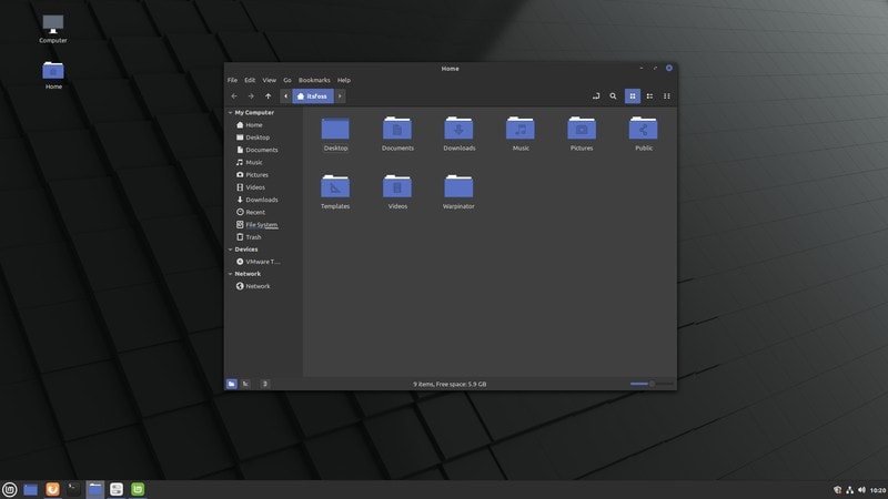 Linux Mint 20 desktop screenshot