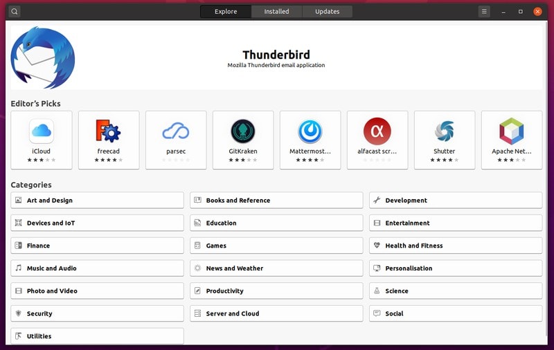 Центр приложений в Ubuntu