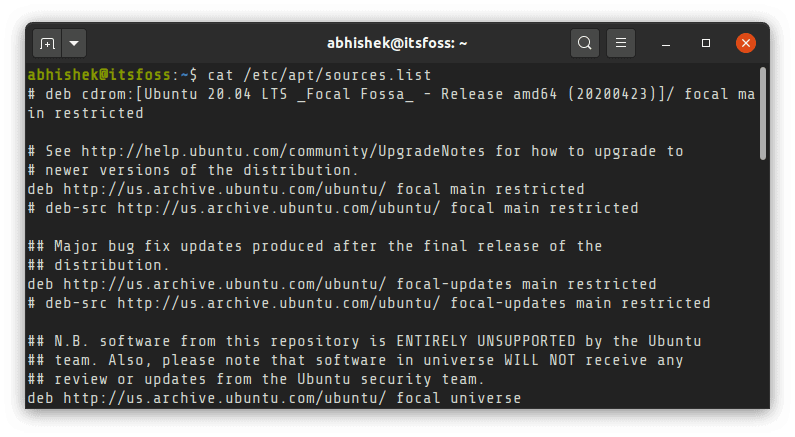 Ubuntu Apt Sources List