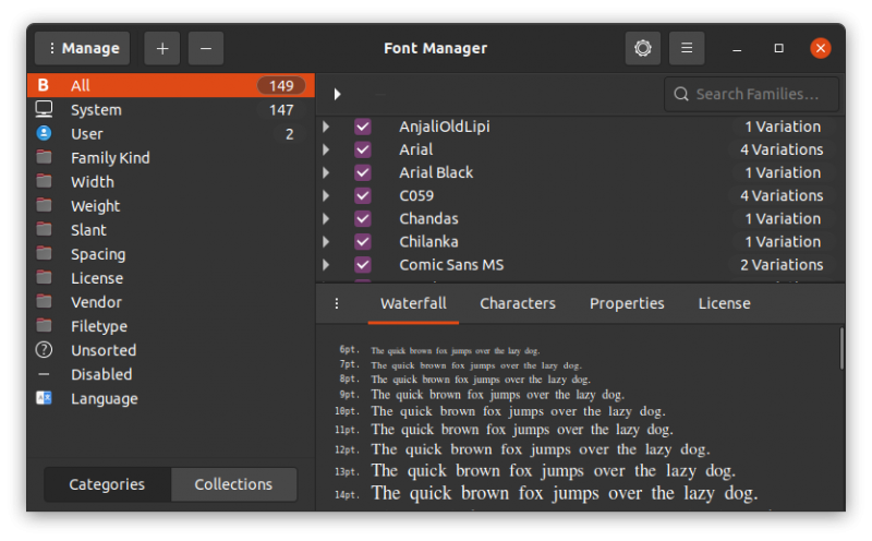 Font Manager Linux