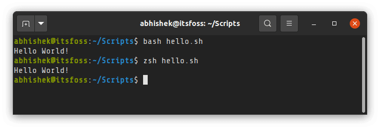 Execute Shell Script With Zsh