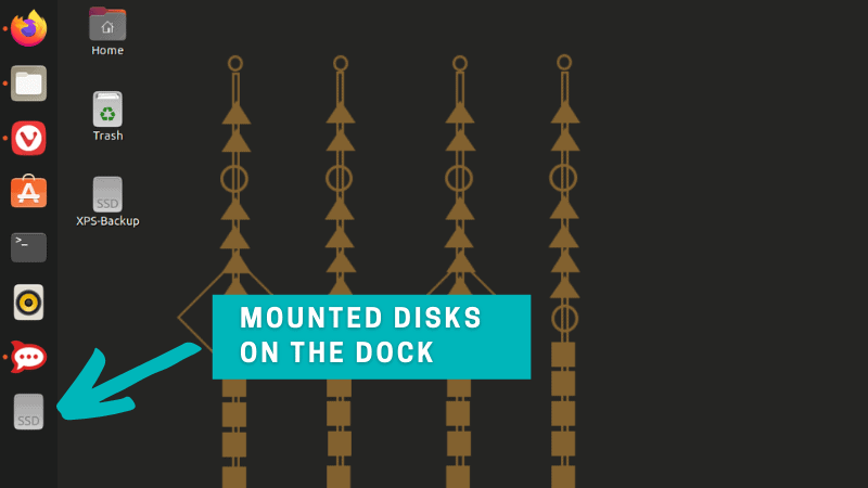 External Mounted Disks In Ubuntu Dock