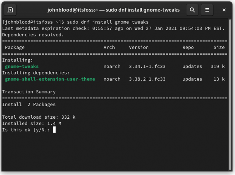 Installl GNOME Tweaks from the terminal