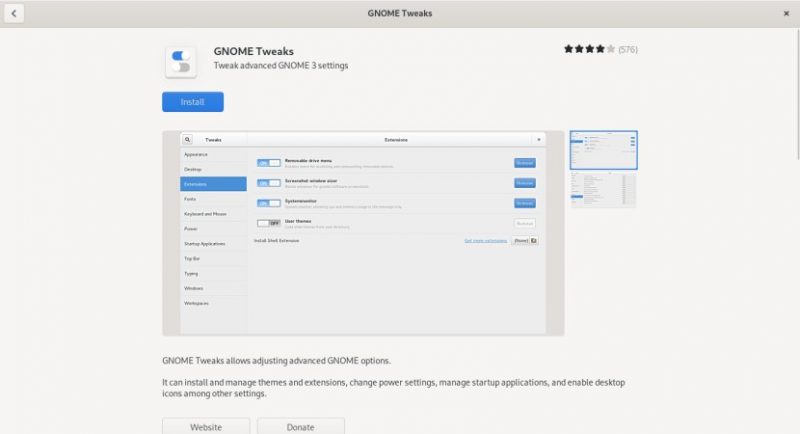 Install GNOME Tweaks in Software