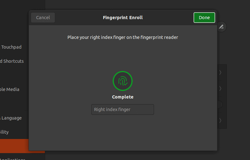 Fingerprint Added Ubuntu