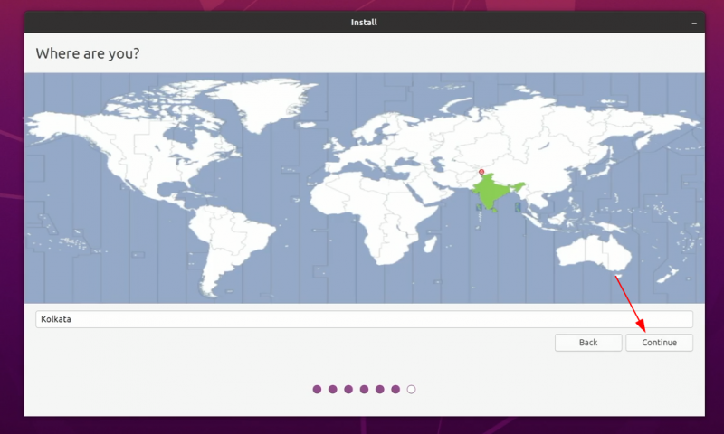 Installing Ubuntu Timezone Selection