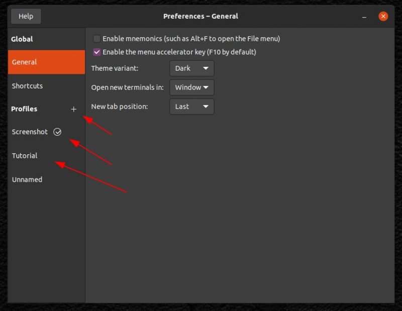 Terminal Profiles