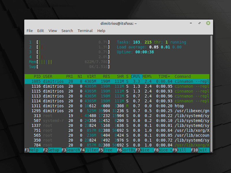 linux mint 20 cinnamon ram usage