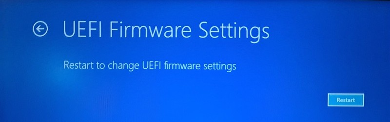 restart boot settings uefi