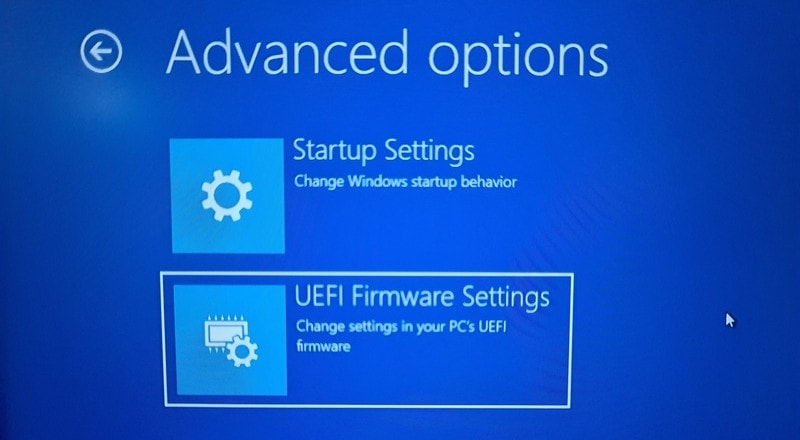 Accessing UEFI firmware settings