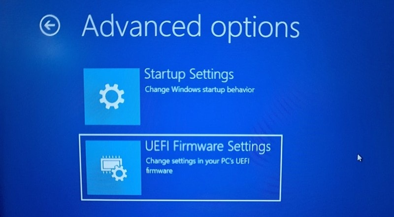 Settings is not changed. Режим EFI Windows 10. UEFI Firmware settings.