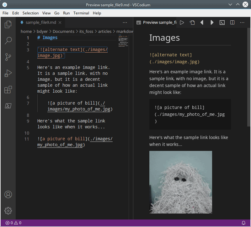 Adding images in Markdown