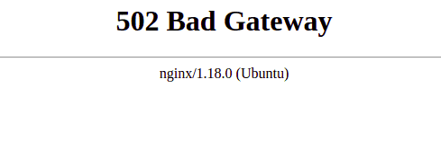 nginx bad gateway