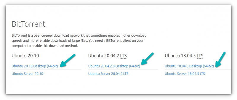 ubuntu torrent download option