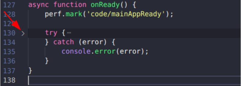 Collapse a region of code