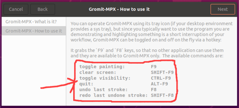 gromit mpx available commands