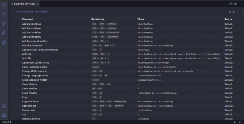 Keyboard Shortcuts