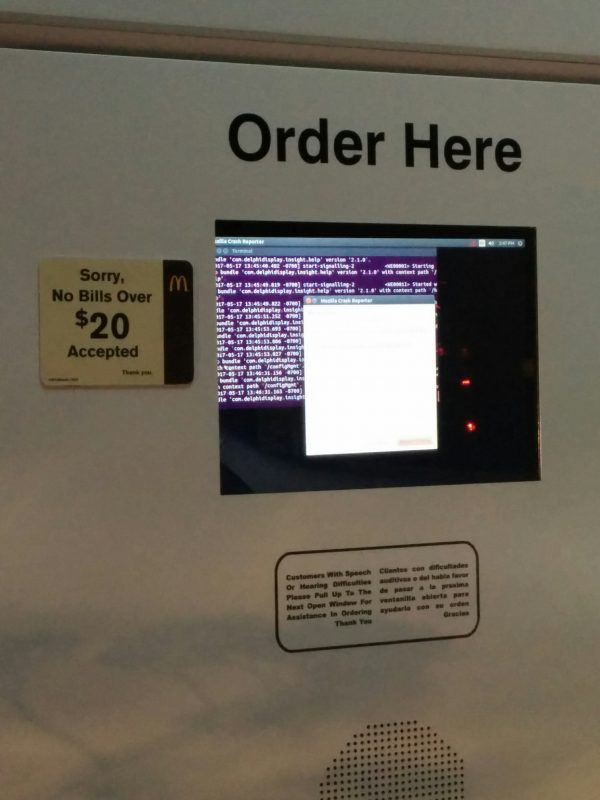 ubuntu spotted running at mcdonalds