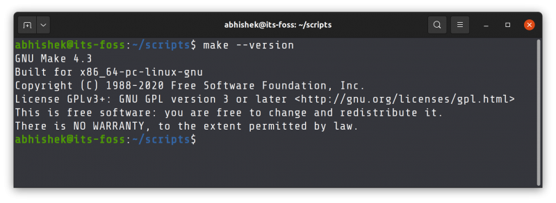 check make version linux