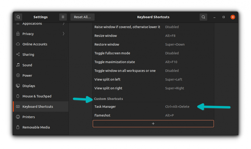 custom keyboard shortcut