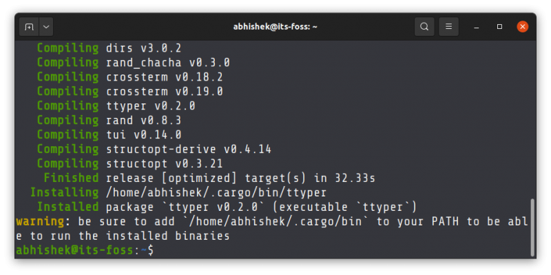 installing ttyper linux
