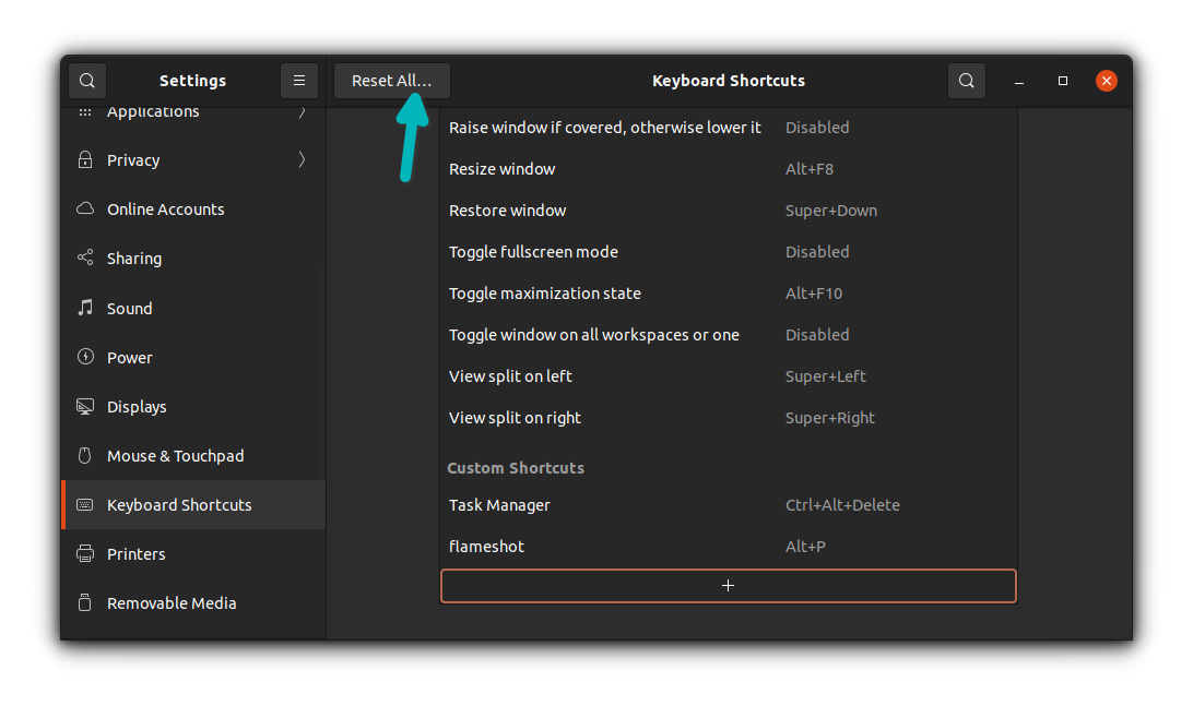 ctrl alt shift up down arrow ubuntu
