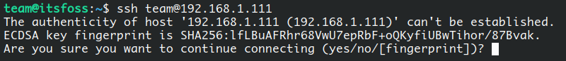 Connecting for the first time with SSH