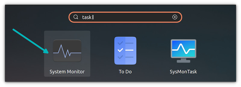 task manager search ubuntu