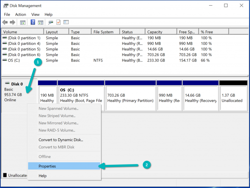 Check disk partitioning scheme in Windows