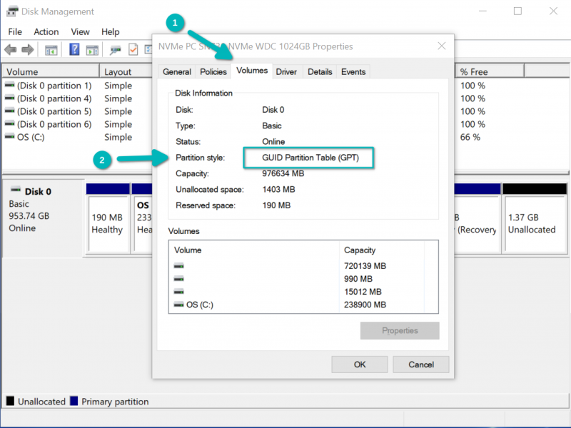 Check if disk uses MBR or GPT in Windows