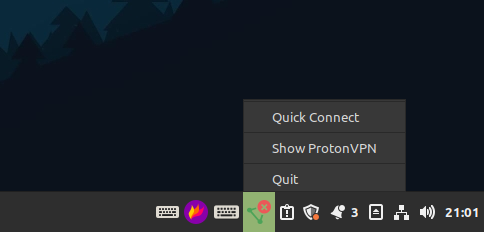 protonvpn system tray